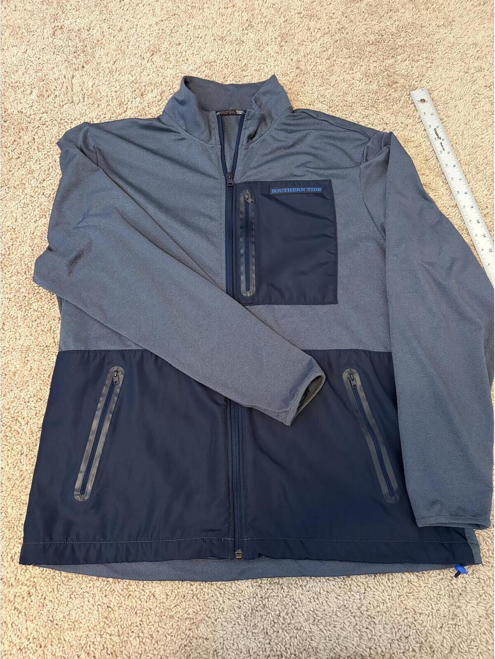 Southern Tide Full Zip Blue L/S Stretch Golf Jacket XL